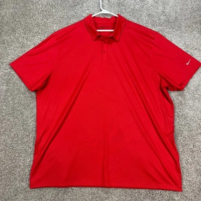 Nike Golf Dri Fit Hombres 3XL Geométrico Rojo Manga Corta Polo Rendimiento Golf Foto 1 de 4
