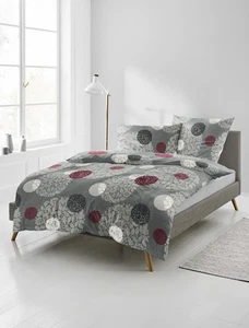 Bierbaum Biber Bettwäsche Punkte in grau 135x200 + 80x80 cm - Bild 1 von 3