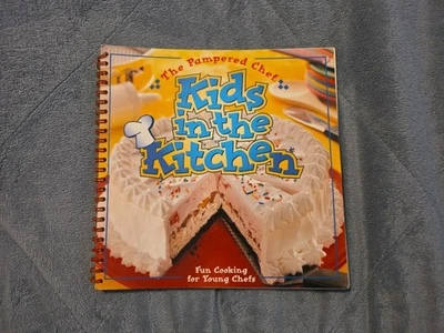 Vtg 1998 The Pampered Chef KIDS IN THE KITCHEN Cookbook Soft Cover Spiral Bound - Image 1 of 4