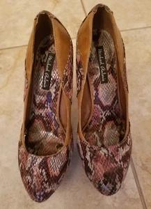 Michael Antonio. Brown Faux Snakeskin Heels. US Size 8.5 - Picture 1 of 3