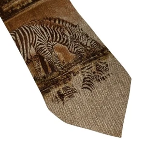 Ralph Lauren POLO Necktie SAFARI ZEBRA Print Design RED 100% SILK Made in USA - Picture 1 of 5