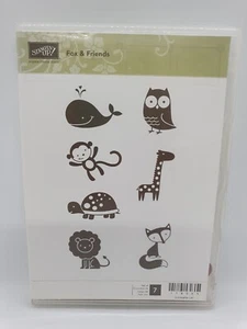 Stampin Up! Retired Fox & Friends 7 Rubber Stamps 118565 - Picture 1 of 3