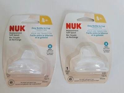NUK 6 M Silicone Replacement Soft Spout-Clear/ 2 pack (new) - Image 1 of 4