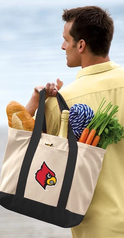 Louisville Cardinals Tote Bag CLASSIC CANVAS University of Louisville Tote Cover
