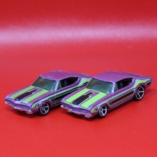 2 2009 Hot Wheels #82 '68 Olds 442 Purple HW Muscle Mania 1:64 Loose OH5sp
