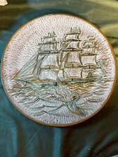 STANGL American Ceramic Art Pottery Charger Plate Round Clipper Ship Nautical
