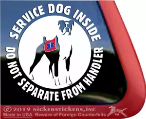 Service Dog Inside | High Quality Vinyl Boxer Window Decal - Imagen 1 de 3