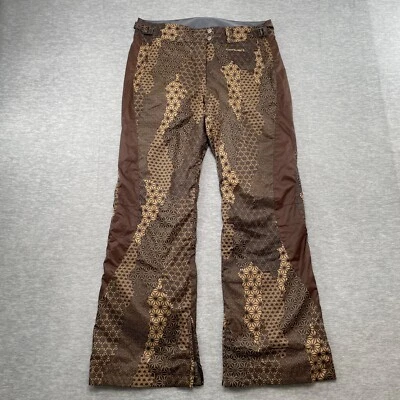 Columbia Pantalones de Snowboard Mujer M Marrón Geométrico Esquí Convertible Bootcut Aislado Foto 1 de 4