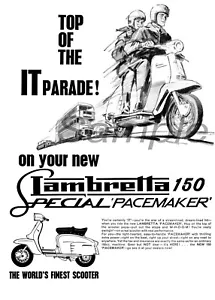 VINTAGE LAMBRETTA 150 ADVERTISING A4 POSTER PRINT - Picture 1 of 1