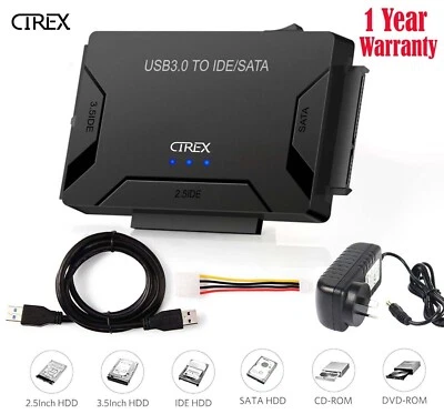 USB 3.0 to IDE SATA Converter External Hard Drive Adapter Kit with Power Adapter - Bild 1 von 4