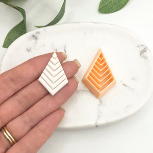 Clay Cutter Diamond Embossing Stamp • Chevron • Polymer Clay Cutters - Picture 1 of 2