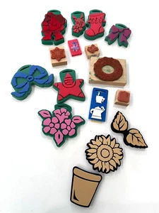 16 Rubber Stamp Bundle Christmas Flowers Wreath Mixed Themes (Some NEW and Used) - Picture 1 of 9