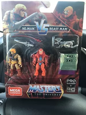 He-Man vs Beast Man Mega Construx MOTU Masters Of The Universe Figures Set New!! - Image 1 of 4