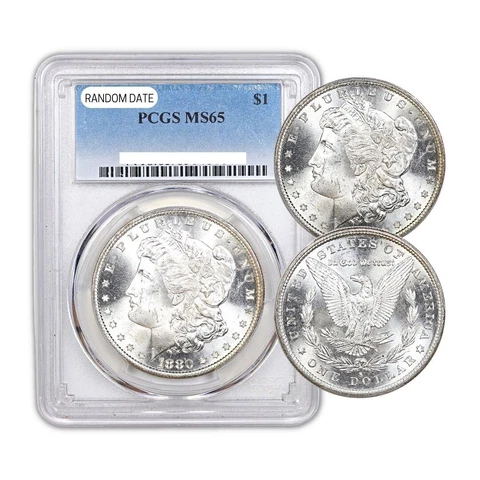 (1878 - 1904) Morgan Silver Dollar PCGS Certified $1 MS 65 (random dates) Cover