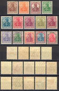 MiNr 140-153 DR - Germania avec couronne impériale VIII Wz. 1 losange - jamais utilisé * - Photo 1 sur 4