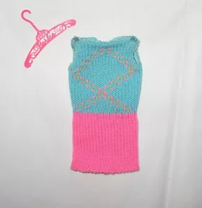 Vestido Vintage Barbie 1967 Tejido Hit # 1804 Rosa Azul Etiquetado Excelente - Imagen 1 de 3