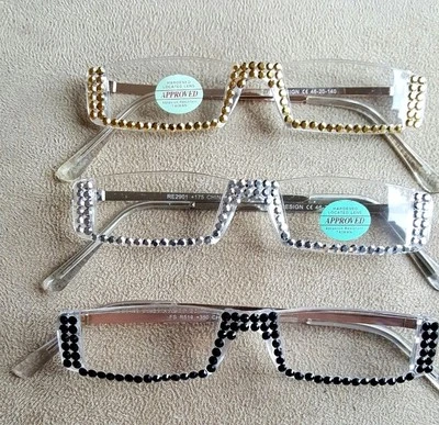 ! ¡NUEVO ESTILO ATREVIDO GAFAS DE LECTURA PLATA CRISTAL PLATA 1,25 LECTORES! Foto 1 de 2