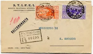 1930 Virgilio 20 + 50 cent. su Raccomandata STIPEL dest. San Secondo - Imagen 1 de 1