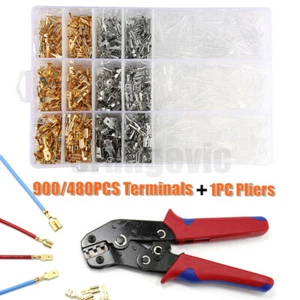 900/480PCS Male Female Spade Terminals Wire Crimp Connectors Kit 2.8/4.8/6.3mm - Picture 1 of 17