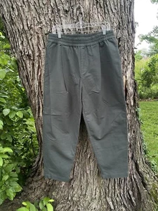 COS Cropped Wide Fit Pants 26” Inseam Elastic Waist Men EUR Size M Green - Picture 1 of 14