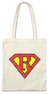 Super R Stofftasche Einkaufstasche Letter Gift Birthday Mother's Day Fun Comic - Picture 1 of 1