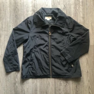 Michael Michael Kors Full Zip Polyester Black Light Jacket w/ Pockets Size Large - Picture 1 of 4