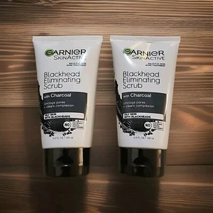 2 Pack Garnier SkinActive Blackhead Eliminating Scrub w/ Charcoal 5 OZ Exp 09/26 - Picture 1 of 1