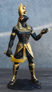 Ebros Egyptian Theme Falcon Horus Ra Holding Ankh Statue God Of War Sky Decor - Picture 1 of 9