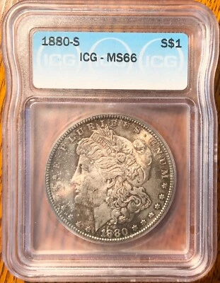 ICG Graded MS 66 1880-S United States Morgan Dollar $1 - Image 1 of 4