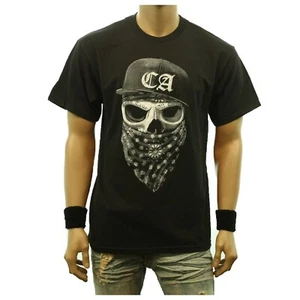 Divertida Camiseta Gráfica CA CALIFERIA GORRA CALAVERA Bandanna Impreso Informal Hip Hop Camiseta - Imagen 1 de 3