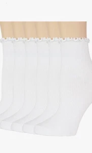 Ginmewrae Woments Ruffle Socks Cute frilly Ankle Socks Cotton Soft Warm 6 Pack 2 - Picture 1 of 7