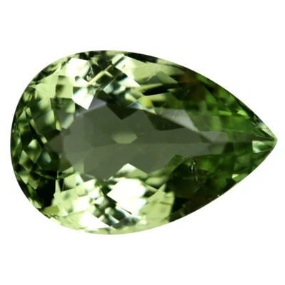 Encantador corte pera de 2,21 quilates (10 x 7 mm) (sin calefacción) turmalina amarilla verdosa Foto 1 de 2