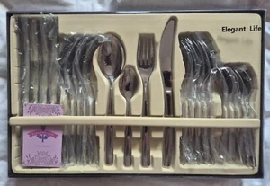 24 PIECE POLISHED STAINLESS STEEL CUTLERY SET - PRESENTATION BOX - *BNIB* - Imagen 1 de 2