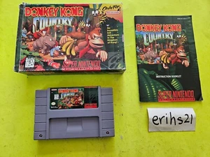 DONKEY KONG COUNTRY Super Nintendo SNES Caja Completa, Manual Auténtico - Imagen 1 de 7