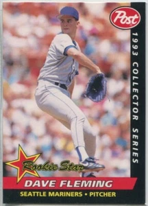 1993 MSA Post Cereal #1 Dave Fleming Seattle Mariners - Picture 1 of 2