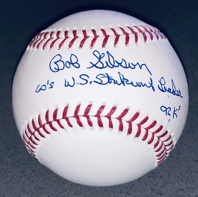Bob Gibson signed St. Louis Cardinals autographed inscribed auto baseball JSA - Image 1 of 3