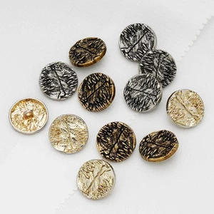 5pcs textured surface metal buttons, suitable for sewing handicrafts 15-23mm - Picture 1 of 9