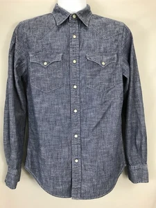 Camisa Denim & Supply Ralph Lauren Para Hombre Pequeña Azul Manga Larga Snap Western - Imagen 1 de 13