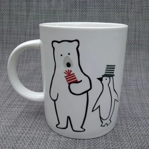 Crate&Barrel Joan Anderson 12-oz. Arctic Friends Polar Bear and Penguin mug cup - Picture 1 of 7