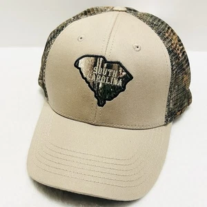 Realtree Captivating South Carolina State Camo Hat Cap Adjustable Snap Beige - Picture 1 of 5
