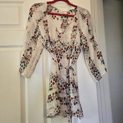 Women Maternity Top Jessica Simpson Small Floral Belt Boho Balloon Sleeve Sheer - Image 1 of 4