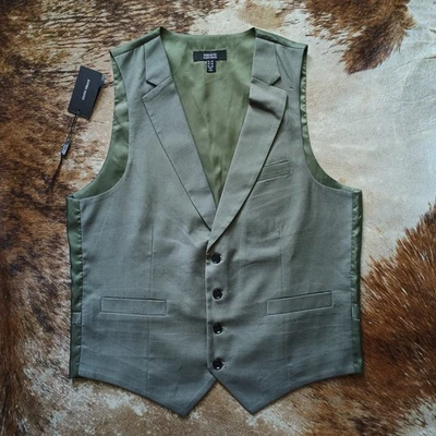 Gilet De Costume à Revers Gianni Feraud Vert EU 50 UK 40 US 40 Medium M Homme - Photo 1/4