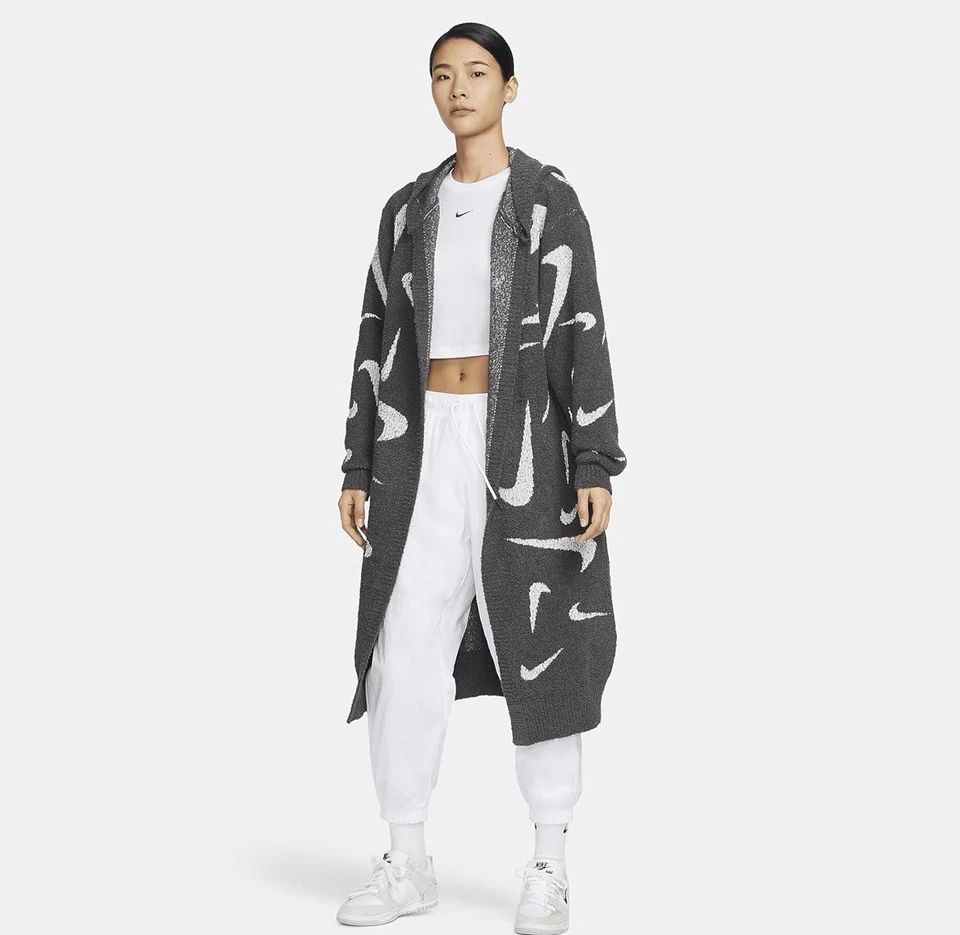 Nike Sportswear Phoenix Cozy Bouclé Long Knit Cardigan Size Small FD4282 254