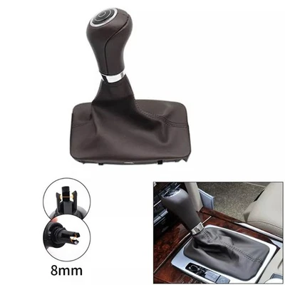 Leather Car Gear Shifter Knob W/Boot For 07-2013 Mercedes Benz C Class W204 C204 Foto 1 de 4
