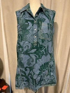 Pilcro Women’s Denim Dress Pearl Snap Floral Pattern Xs - Picture 1 of 4
