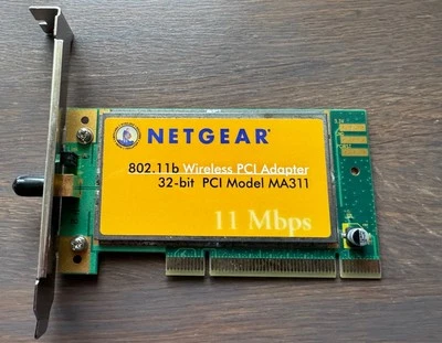 NETGEAR 802.11B WIRELESS PCI ADAPTER 32-BIT MA311 WIFI - Image 1 of 3