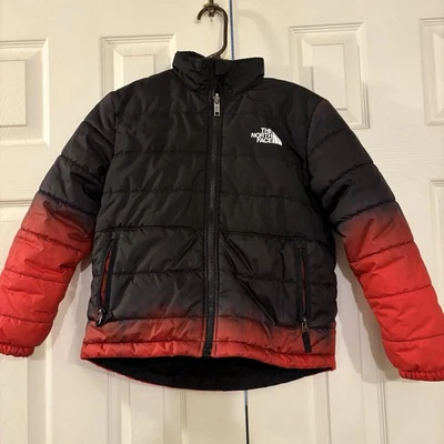 NWT North Face Boy's Reversible Mt Chimbo Jacket Sz Medium M 10 Red Puffer Coat - Image 1 of 4
