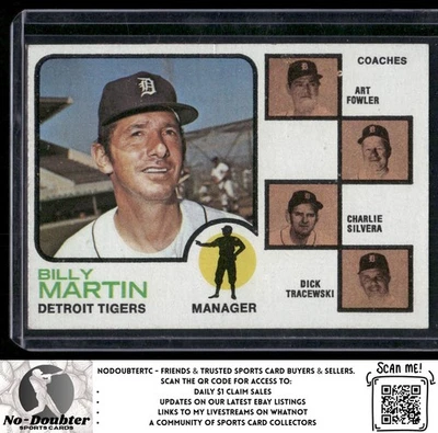 1973 Topps #323 Tigers (Martin / Fowler / Silvera / Tracewski) MGR 74TB - Image 1 of 2