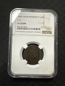 1809 Over Inverted 9 1/2 Cent. C-5 Variety. VF 30 BN  - Picture 1 of 4