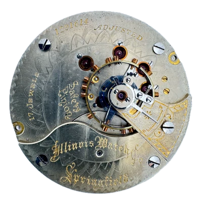 Antiguo Reloj Bolsillo Ferrocarril Mecánico Illinois 17J Años 1895 Movimiento 64 EE. UU. Foto 1 de 2